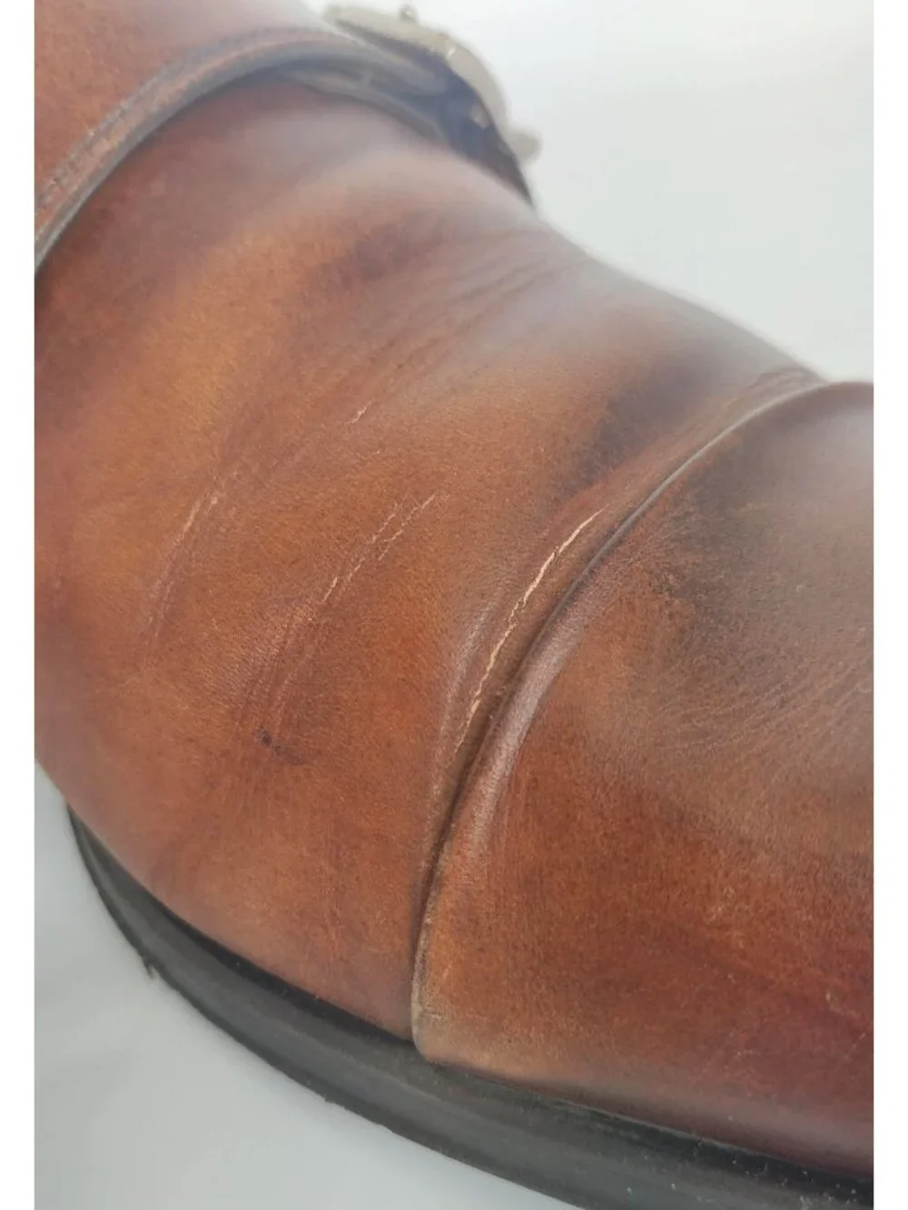 Magnanni Double Monk Strap Leather Dress Shoe Cognac Size 10  M